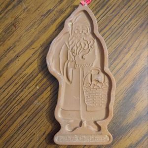 Longaberger Pottery Father Christmas Santa Mold Ornament, 1990
